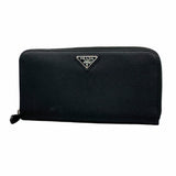【5hc2401-h】プラダ 長財布 サフィアーノ レザー ブラック シルバー金具【中古】メンズ レディース ユニセックス