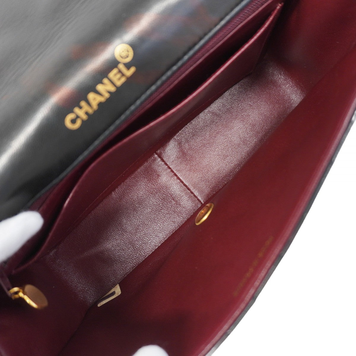 【5hc2447-h】シャネル ショルダーバッグ マトラッセ チェーンショルダー ラムスキン ブラック ゴールド金具【中古】レディース
