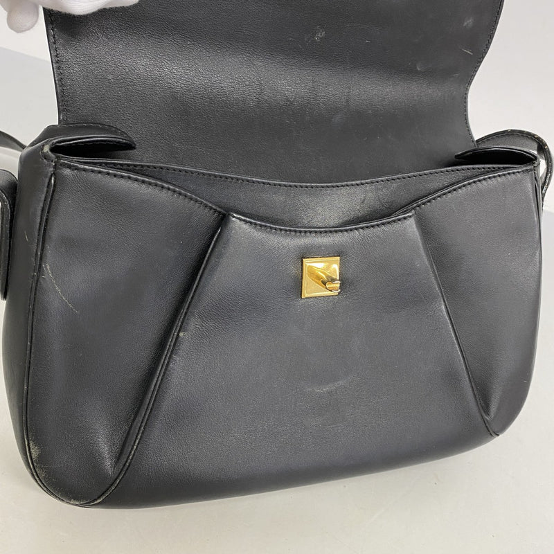 【5hc2482-h】カルティエ ショルダーバッグ パンテール レザー ブラック ゴールド金具【中古】レディース