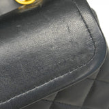 ★SALE【5hc2493-h】シャネル ショルダーバッグ マトラッセ Wフラップ Wチェーン ラムスキン ブラック ゴールド金具【中古】レディース