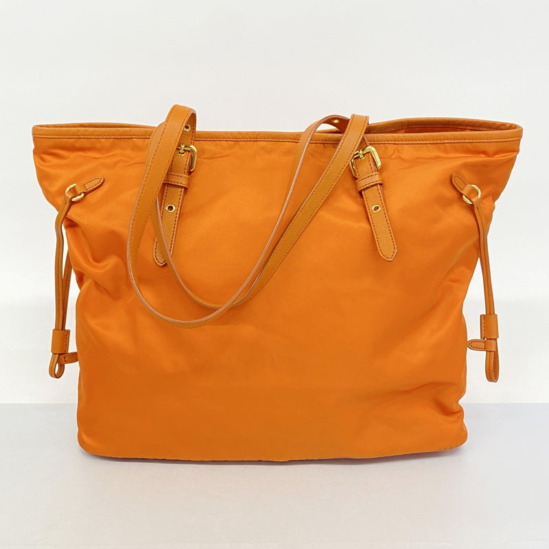★SALE【5hc2562-h】プラダ トートバッグ ナイロン オレンジ ゴールド金具【中古】レディース