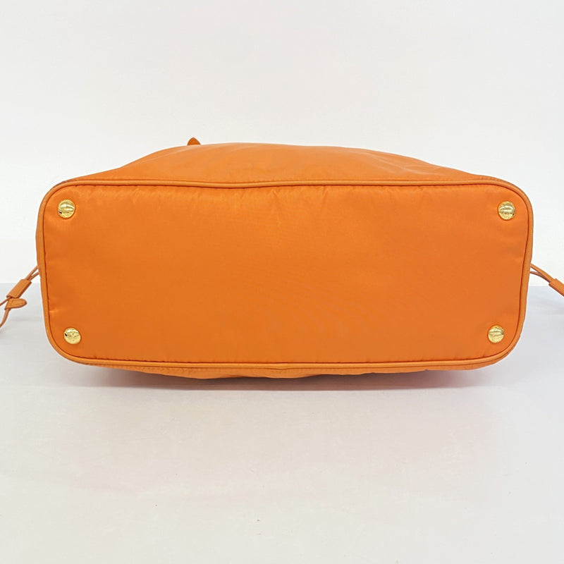 ★SALE【5hc2562-h】プラダ トートバッグ ナイロン オレンジ ゴールド金具【中古】レディース