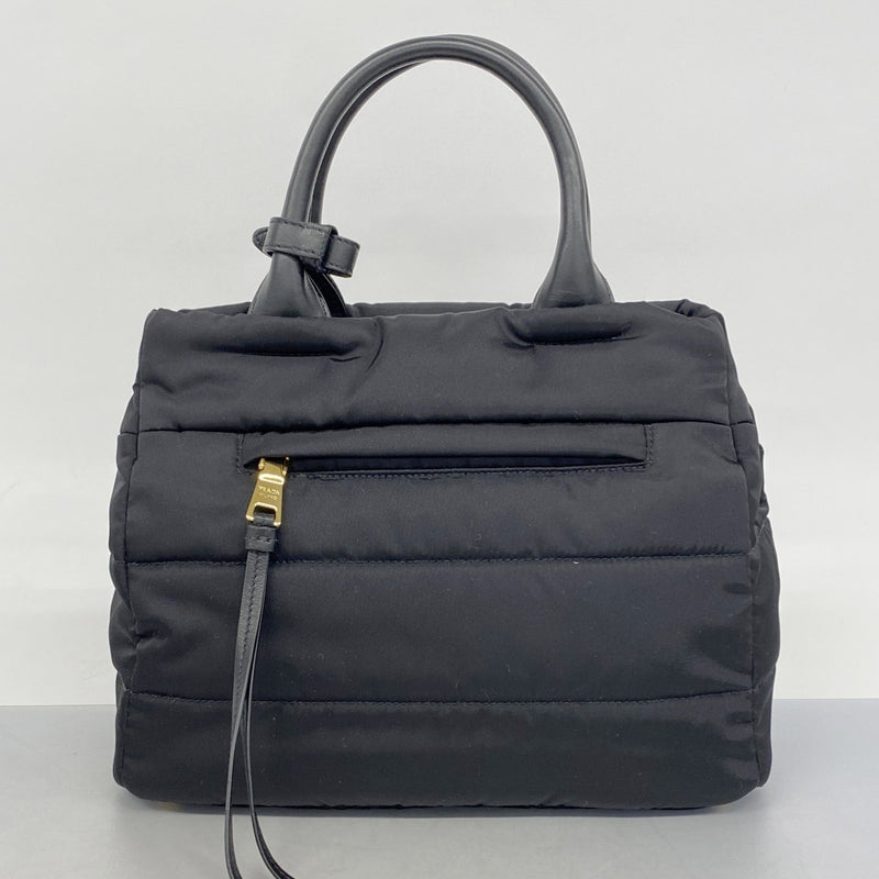 ★SALE【5hc2563-h】プラダ ハンドバッグ テスートボンバー ナイロン ブラック ゴールド金具【中古】レディース