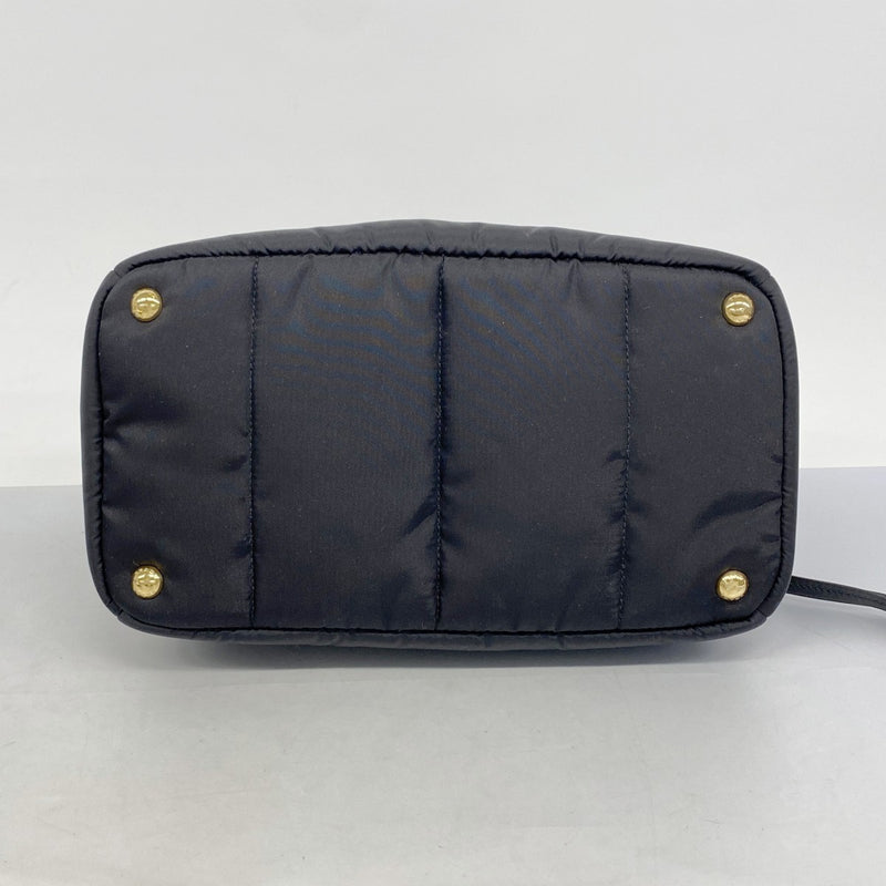 ★SALE【5hc2563-h】プラダ ハンドバッグ テスートボンバー ナイロン ブラック ゴールド金具【中古】レディース