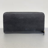 【5hc2564-h】プラダ 長財布 レザー ブラック ゴールド金具【中古】レディース