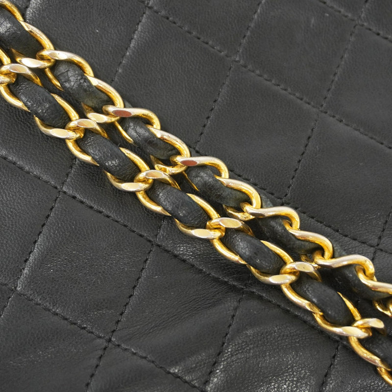 ★SALE【5hc2590-h】シャネル ショルダーバッグ ミニマトラッセ チェーンショルダー ラムスキン ブラック ゴールド金具【中古】レディース