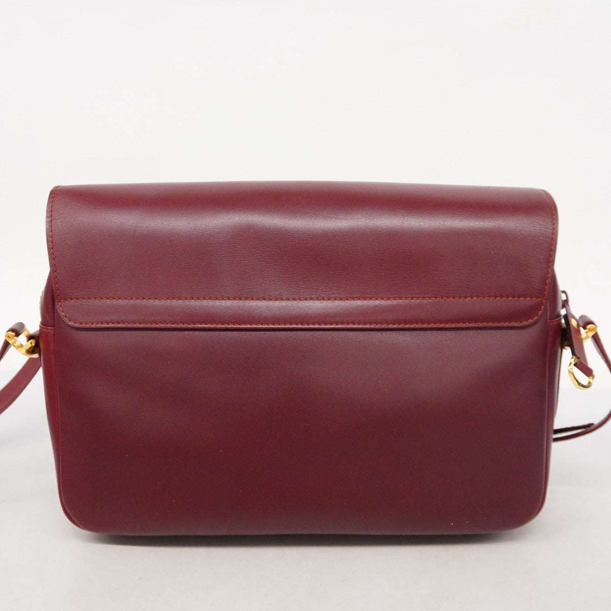 ★SALE【5hc2660】カルティエ ショルダーバッグ マスト レザー ボルドー ゴールド金具【中古】レディース