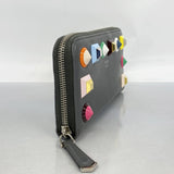 【5hc2701-h】フェンディ 長財布 レザー グレー マルチカラー シルバー金具【中古】レディース