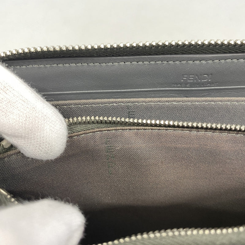 【5hc2701-h】フェンディ 長財布 レザー グレー マルチカラー シルバー金具【中古】レディース