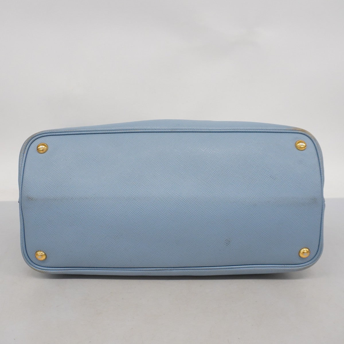 【5hc2833-h】プラダ トートバッグ サフィアーノ ドゥ―ブレ レザー ブルー ゴールド金具【中古】レディース