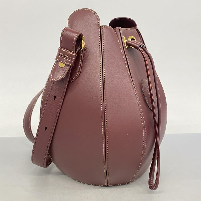 ★最終価格★SALE【5hc2867-h】カルティエ ショルダーバッグ マスト レザー ボルドー ゴールド金具【中古】レディース