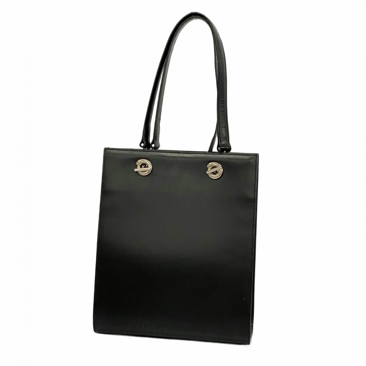 ★最終価格★SALE【5hc2920-h】カルティエ トートバッグ パンテール レザー ブラック シルバー金具【中古】レディース