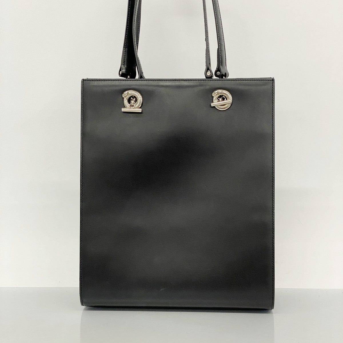 ★最終価格★SALE【5hc2920-h】カルティエ トートバッグ パンテール レザー ブラック シルバー金具【中古】レディース