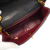 【5hd3219】シャネル ショルダーバッグ ミニマトラッセ チェーンショルダー ラムスキン ブラック ゴールド金具【中古】レディース