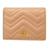 【5hd3654-h】グッチ 財布 GGマーモント 466492 レザー ベージュ ゴールド金具【中古】レディース