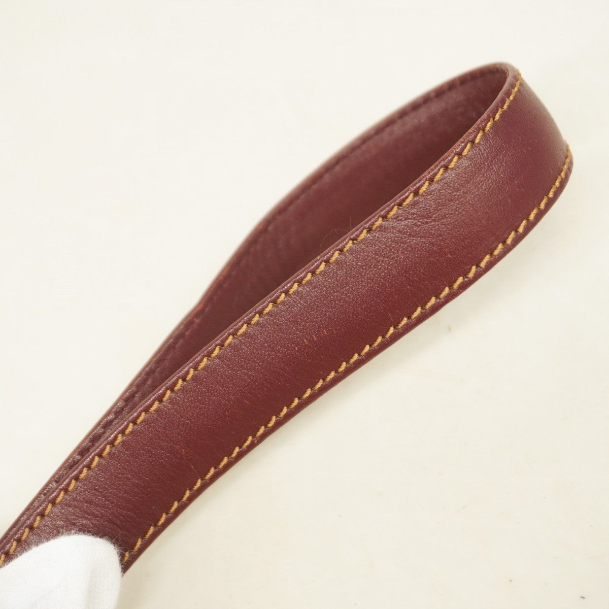 ★SALE【5hd3818-h】カルティエ ショルダーバッグ マスト レザー ボルドー ゴールド金具【中古】レディース