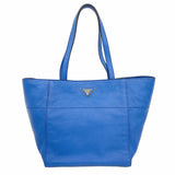 【5hd3829-h】プラダ トートバッグ レザー ブルー ゴールド金具【中古】レディース