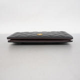 【5hd3844-h】シャネル 長財布 マトラッセ キャビアスキン ブラック ゴールド金具【中古】レディース