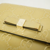 【5hd3893-h】グッチ 財布 グッチシマ 406925 レザー ベージュ ゴールド金具【中古】レディース