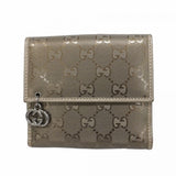 【5hd3956-h】グッチ 財布 GGインプリメ 212105 コーティングキャンバス カーキ シルバー金具【中古】レディース