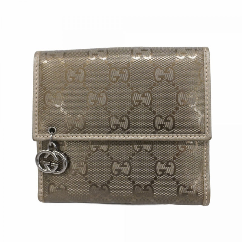 【5hd3956-h】グッチ 財布 GGインプリメ 212105 コーティングキャンバス カーキ シルバー金具【中古】レディース