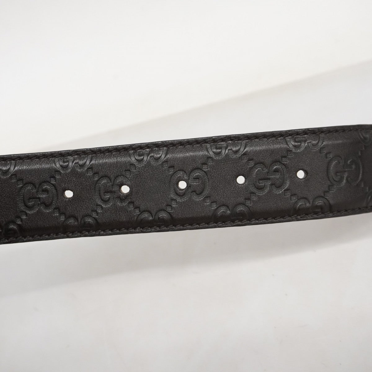 ★SALE【5hd3972-h】グッチ ベルト グッチシマ 114984 レザー ブラウン シルバー金具【中古】メンズ レディース ユニセックス