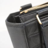 【5hd4115-b-h】シャネル トートバッグ チョコバー ラムスキン ブラック シャンパンゴールド金具【中古】レディース