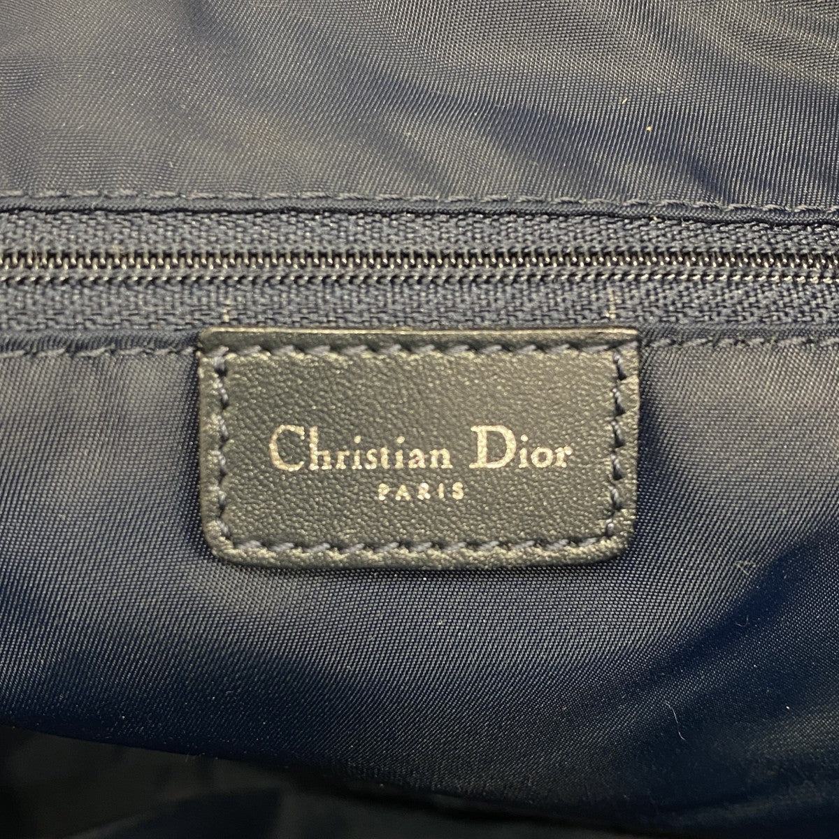 【5hd4128-h】クリスチャンディオール ショルダーバッグ トロッター キャンバス ネイビー シルバー金具【中古】レディース