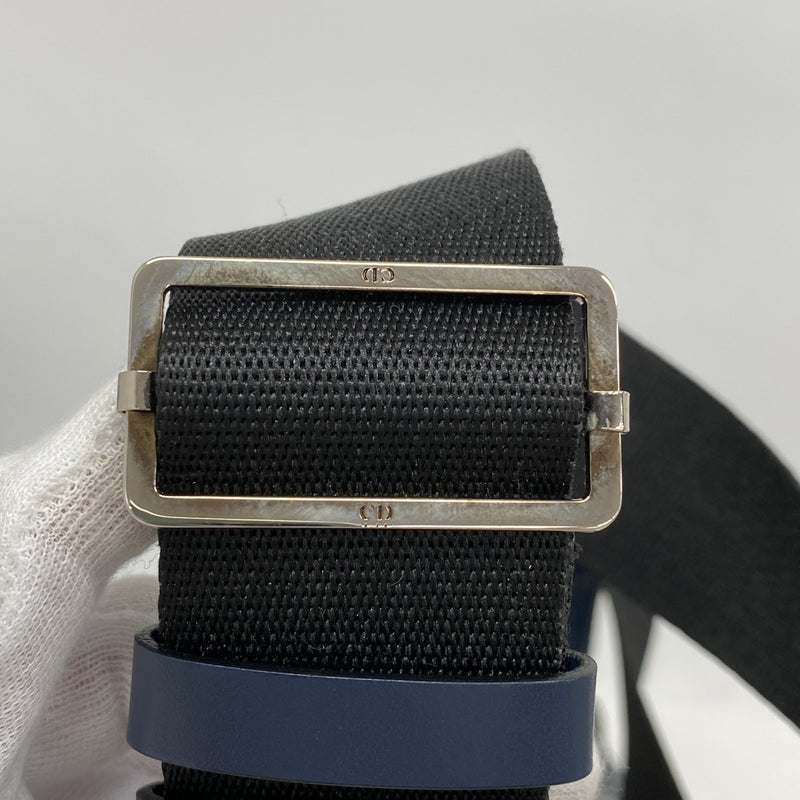 【5hd4128-h】クリスチャンディオール ショルダーバッグ トロッター キャンバス ネイビー シルバー金具【中古】レディース