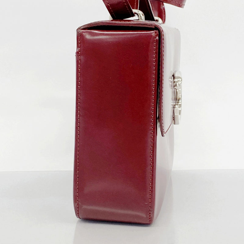 【5hd4162-h】カルティエ ショルダーバッグ パンテール レザー ボルドー シルバー金具【中古】レディース