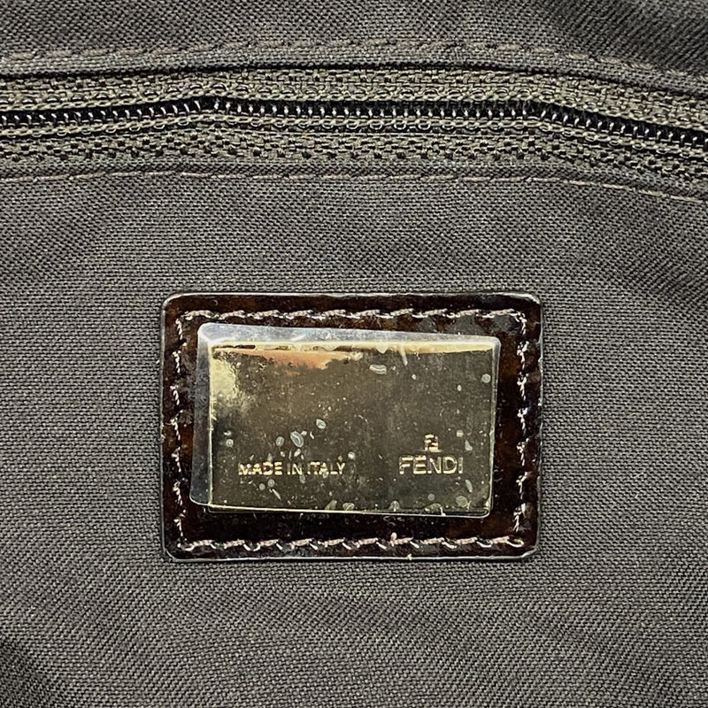 【5hd4164-h】フェンディ ハンドバッグ レオパード ハラコ ブラウン シャンパンゴールド金具【中古】レディース