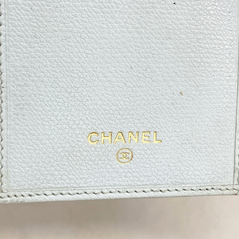 【5hd4281-h】シャネル 長財布 ココボタン レザー ブルー ゴールド金具【中古】レディース