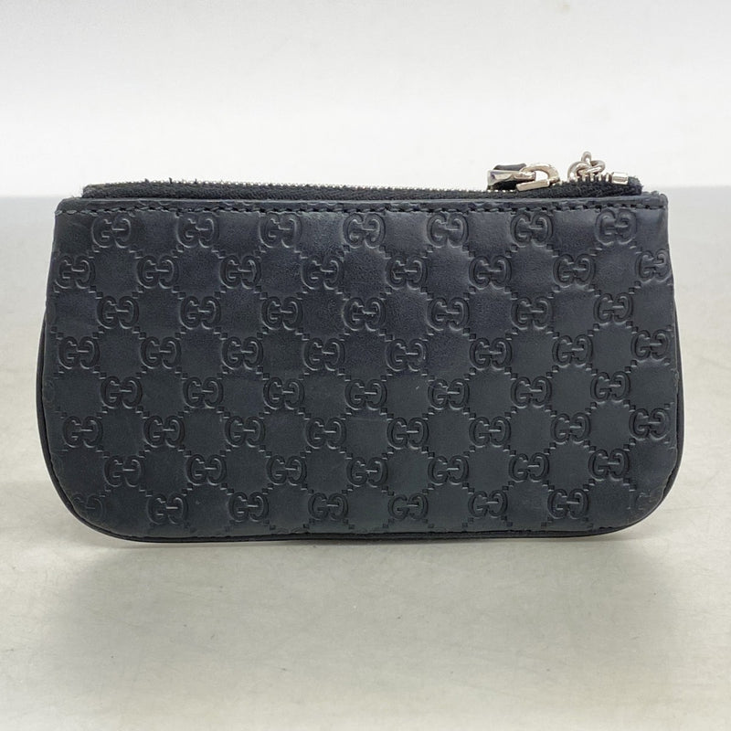 【5hd4313-h】グッチ コインケース マイクログッチシマ 544476 レザー ブラック シルバー金具【中古】レディース