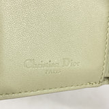 【5he4364-h】クリスチャンディオール 三つ折り財布 カナージュ レザー グリーン シャンパンゴールド金具【中古】レディース