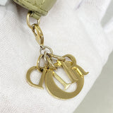 【5he4364-h】クリスチャンディオール 三つ折り財布 カナージュ レザー グリーン シャンパンゴールド金具【中古】レディース