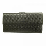 【5he4373-h】グッチ 長財布 マイクログッチシマ 449393 レザー ブラック シャンパンゴールド金具【中古】メンズ レディース ユニセックス