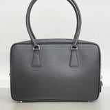 【5he4427-b】プラダ ハンドバッグ サフィアーノ レザー ブラック シルバー金具【中古】レディース