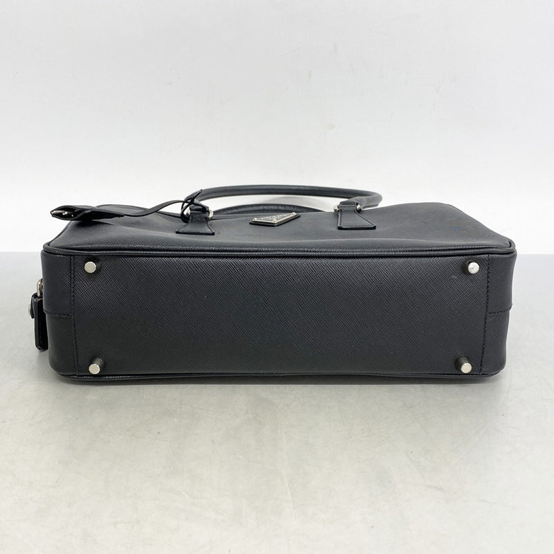 【5he4427-b】プラダ ハンドバッグ サフィアーノ レザー ブラック シルバー金具【中古】レディース