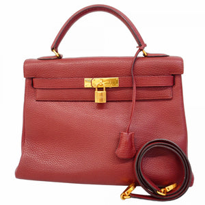 ★SALE【5he4532】エルメス ハンドバッグ ケリー32 トゴ ルージュアッシュ ゴールド金具【中古】レディース
