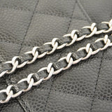 【5he4536】シャネル ショルダーウォレット マトラッセ チェーンショルダー キャビアスキン ブラック シルバー金具【中古】レディース