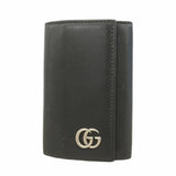 【5he4538】グッチ キーケース GGマーモント 435305 レザー ブラック シルバー金具【中古】メンズ レディース ユニセックス