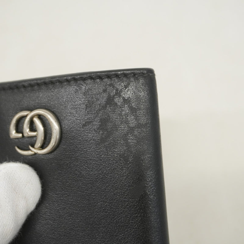 【5he4538】グッチ キーケース GGマーモント 435305 レザー ブラック シルバー金具【中古】メンズ レディース ユニセックス