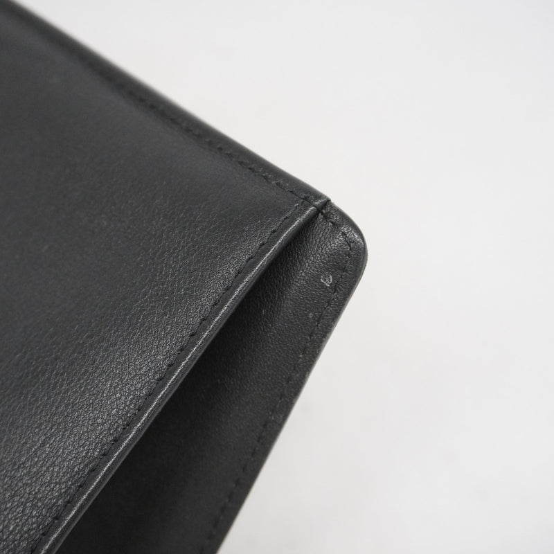 【5he4571】シャネル 長財布 キャビアスキン ブラック シルバー金具【中古】レディース