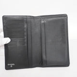【5he4571】シャネル 長財布 キャビアスキン ブラック シルバー金具【中古】レディース