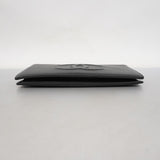 【5he4571】シャネル 長財布 キャビアスキン ブラック シルバー金具【中古】レディース