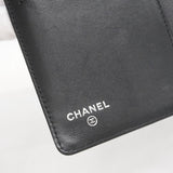 【5he4571】シャネル 長財布 キャビアスキン ブラック シルバー金具【中古】レディース