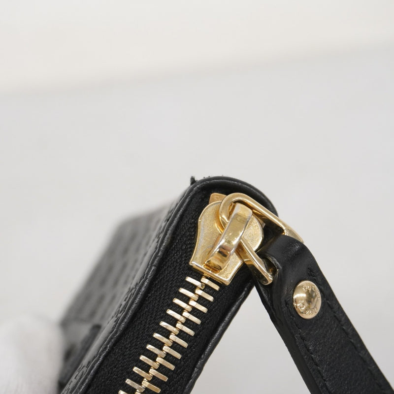 【5he4580】グッチ コインケース マイクログッチシマ 449896 レザー ブラック ゴールド金具【中古】メンズ レディース ユニセックス