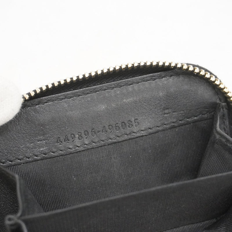 【5he4580】グッチ コインケース マイクログッチシマ 449896 レザー ブラック ゴールド金具【中古】メンズ レディース ユニセックス