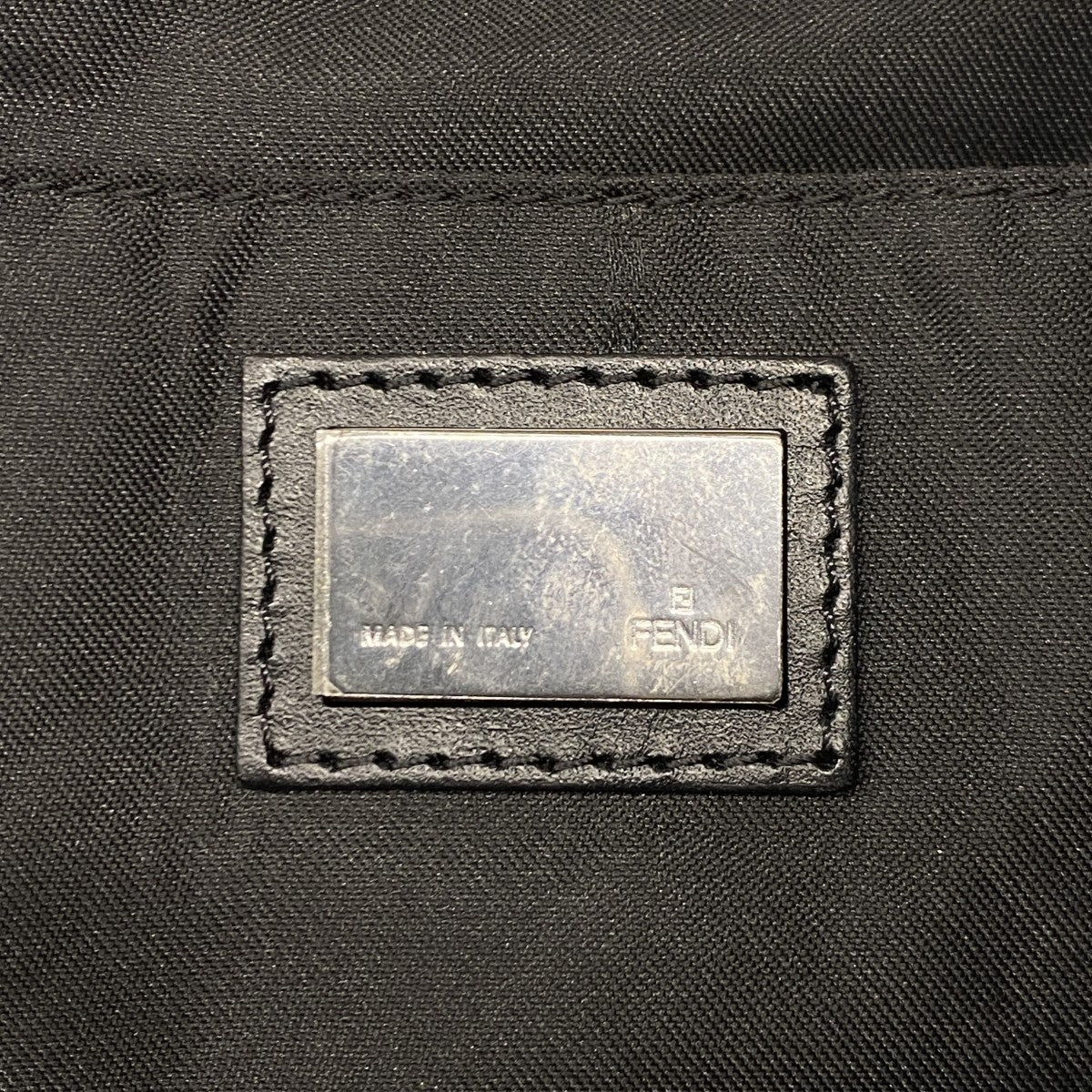 【5he4606-h】フェンディ トートバッグ ズッキーノ ナイロンキャンバス ブラック シルバー金具【中古】レディース