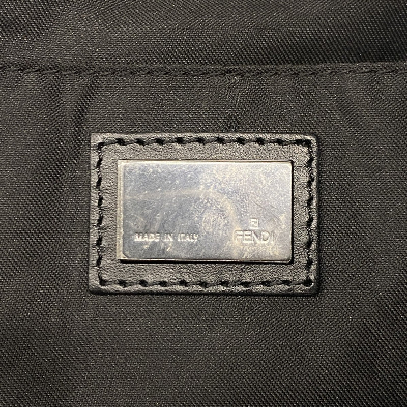 【5he4606-h】フェンディ トートバッグ ズッキーノ ナイロンキャンバス ブラック シルバー金具【中古】レディース
